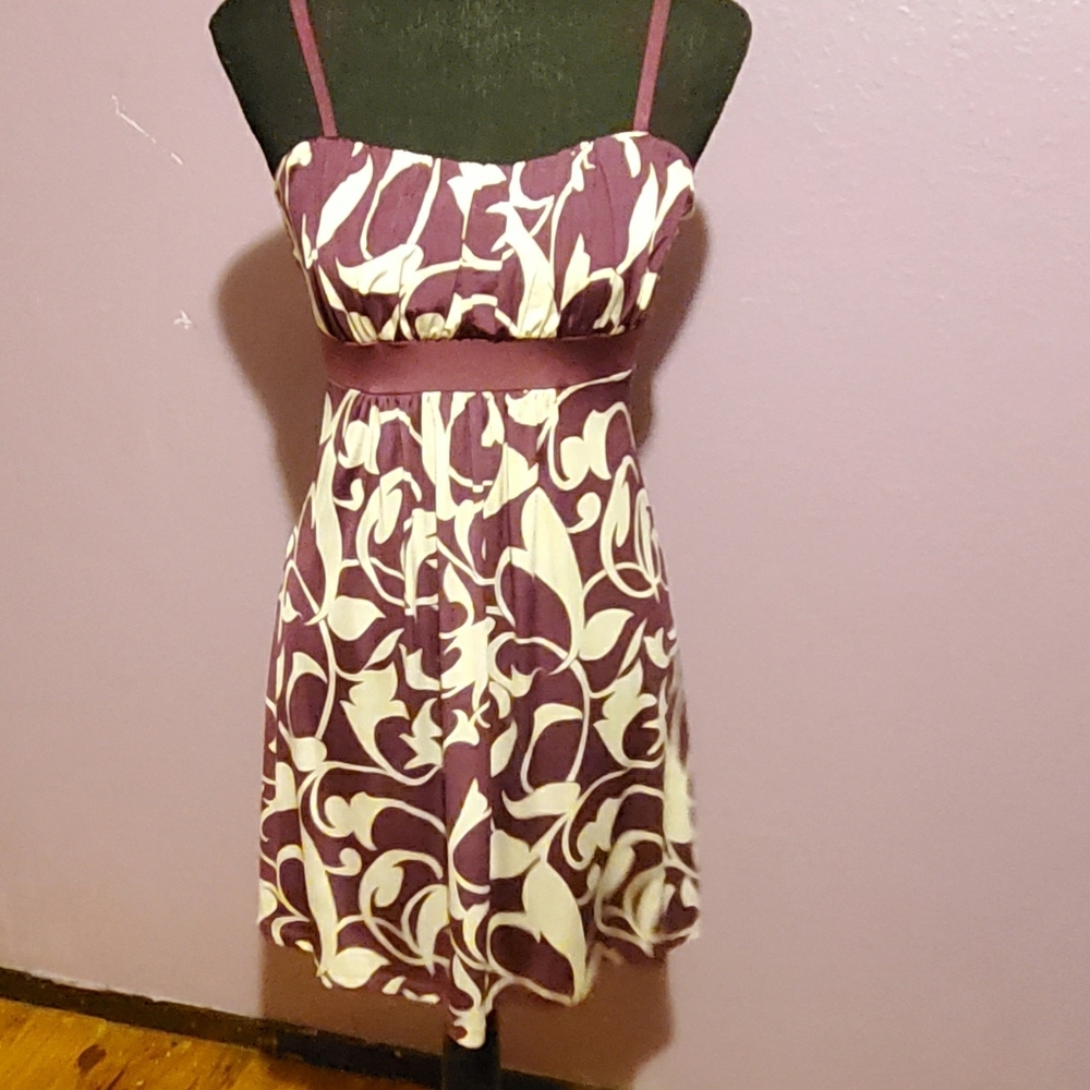 A-line Plum and white dress - small